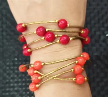 

Red coral necklace bracelet exquisite fashion style