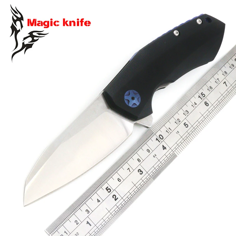 

Magic OEM New ZT 0456 Flipper folding knife bearing D2 blade G10 handle  outdoor Survival camping hunting pocket knife EDC tools