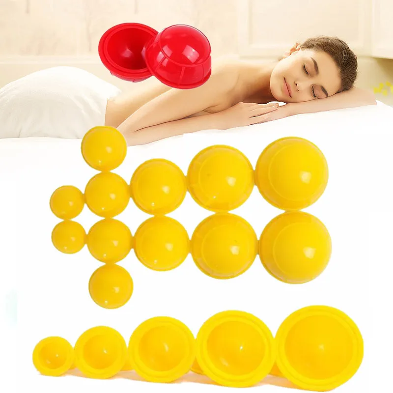 

12pc Silicone Suction Cup Medical Vacuum Health Care Tool Silica Gel Cupping Device Hygroscopic Slimming Body Pull Gas Cylinders