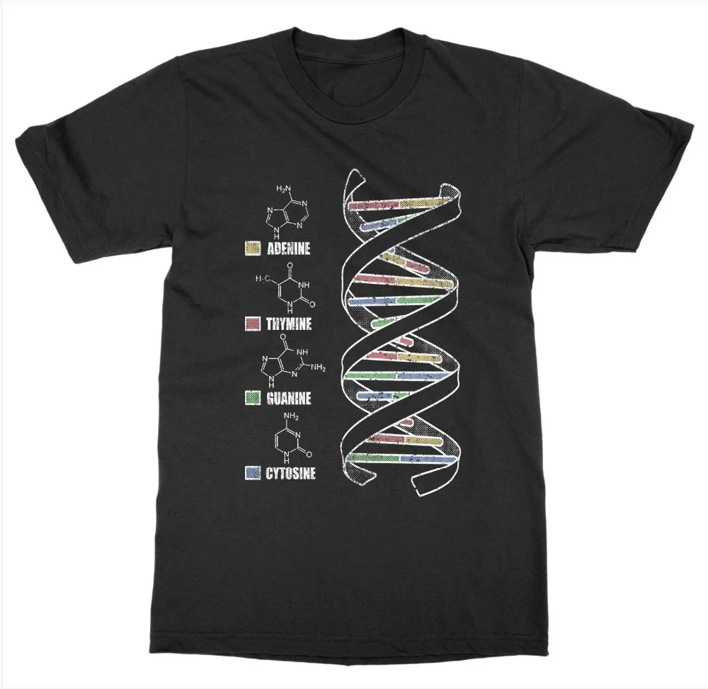 

T Shirts Fashion 2019 DNA T-Shirt Lab Chemistry Biology Experiment Nerd Genius Theory Science Element T Shirts