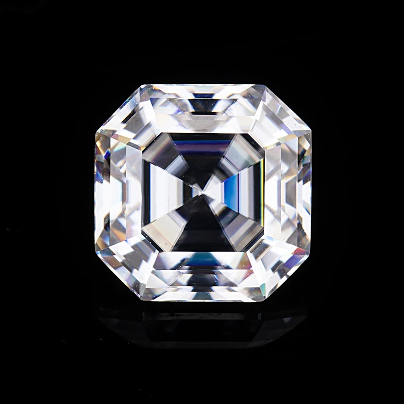 Asscher Cut 4x4 мм цвет GH Moissanite камень для изготовления ювелирных изделий 2 шт.|Стразы и