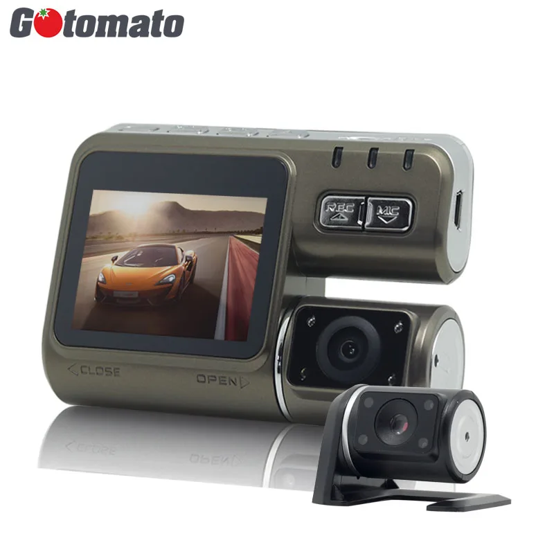 HD 720P Dual Lens Car DVR I1000 G-Sensor + H.264 + MOV Video Recorders + 120 degree ultra wide angle lens Camcorder Car Camera