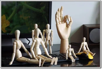 

7 pcs Animals Sketch model Wooden Hand Model 20cm/30cm wooden Dolls