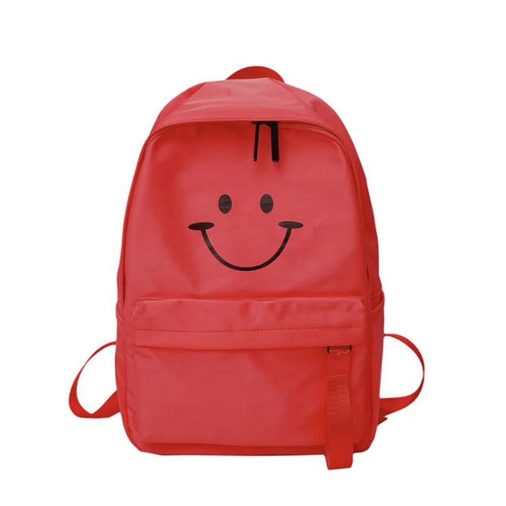 

Casual Ladies Temperament Backpack Waterproof And Wear-Resistant Nylon Smiley Bag Backpack 2019 New Breathable Student Backpack