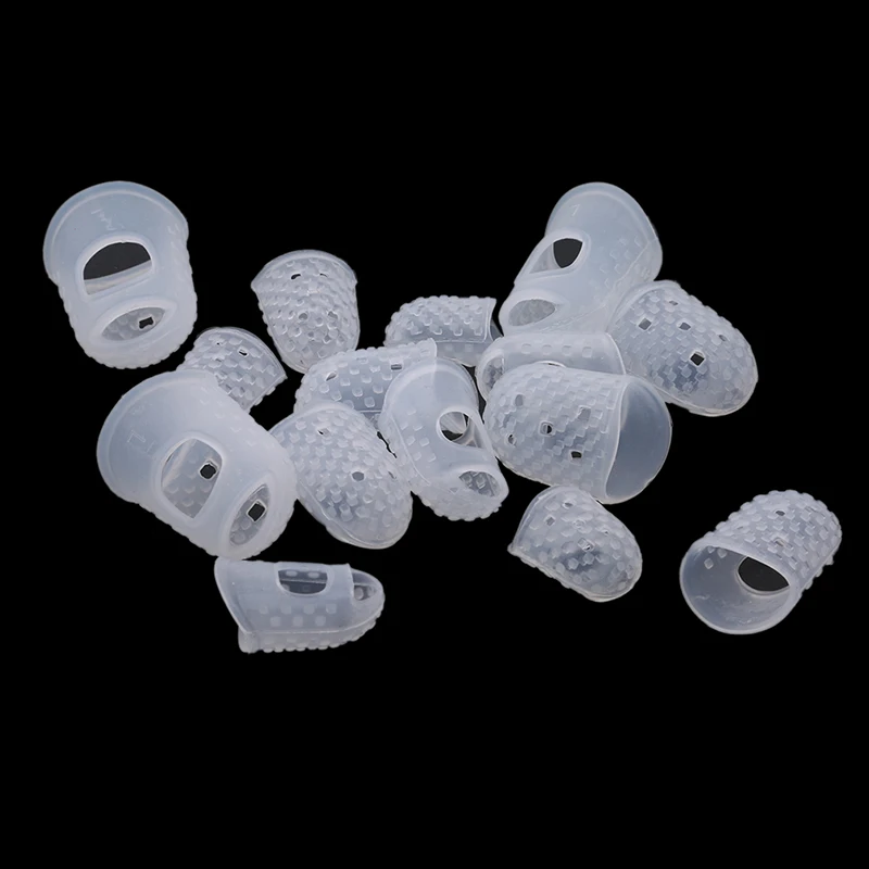 15Pcs Silicone Finger sleeve Slip Anti-scalding Needle Flip Book Money Playing Piano Thimble Tip Hollowed Out Breathable Freely