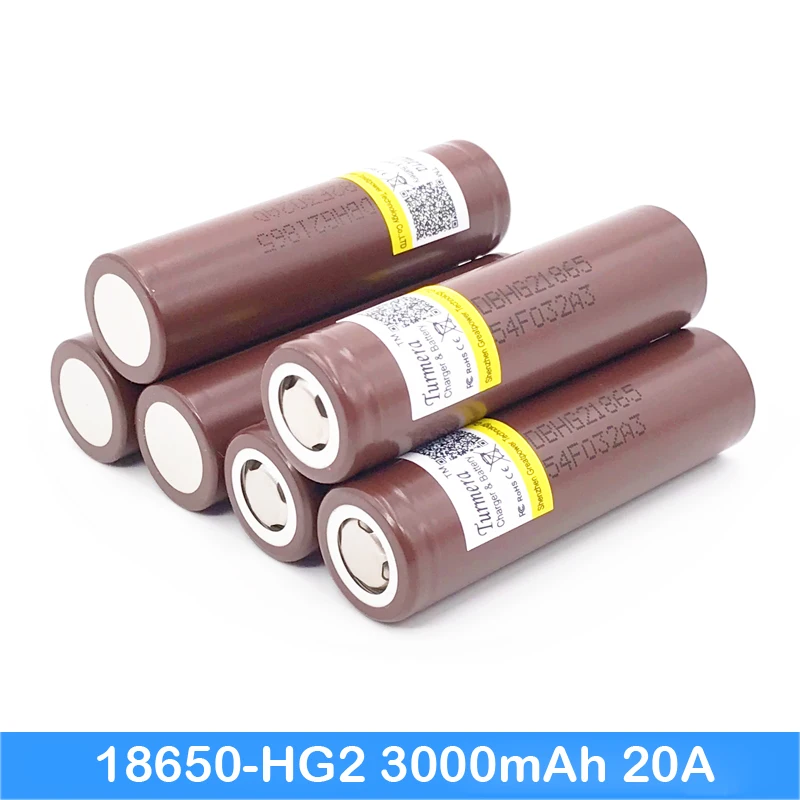 mod battery 18650 hg2 3000mah 20A font b electronic b font cigarette Rechargeable batteries for Turmera