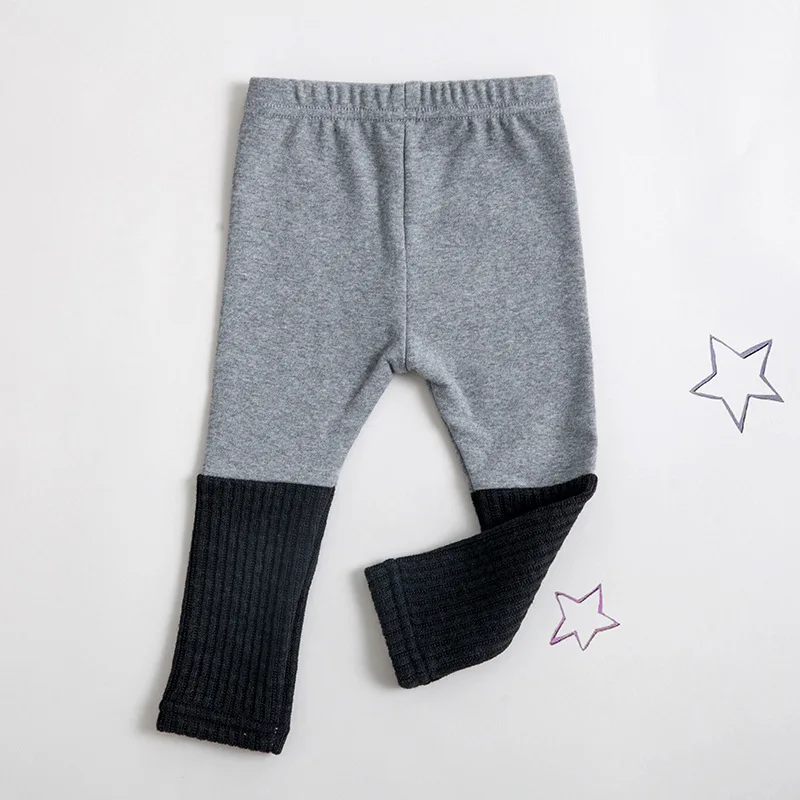 Г. Эластичные лосины Брюки для маленьких девочек леггинсы для девочек на весну-осень комбинированные хлопковые брюки для малышей штаны для мальчиков детская одежда - Цвет: Black