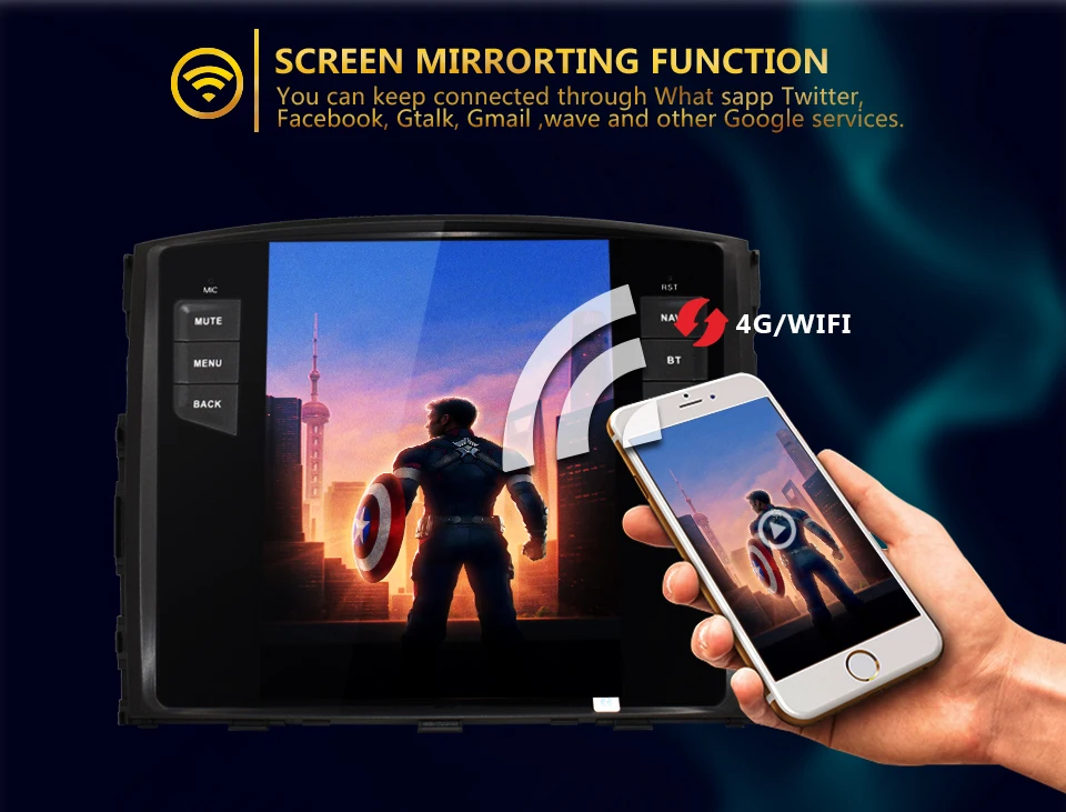 Excellent KiriNavi 10.4" HD Touch Display Android 6.0 For MITSUBISHI PAJERO V97 Car Radio MP5 Audio GPS Navigation Multimedia Play 3