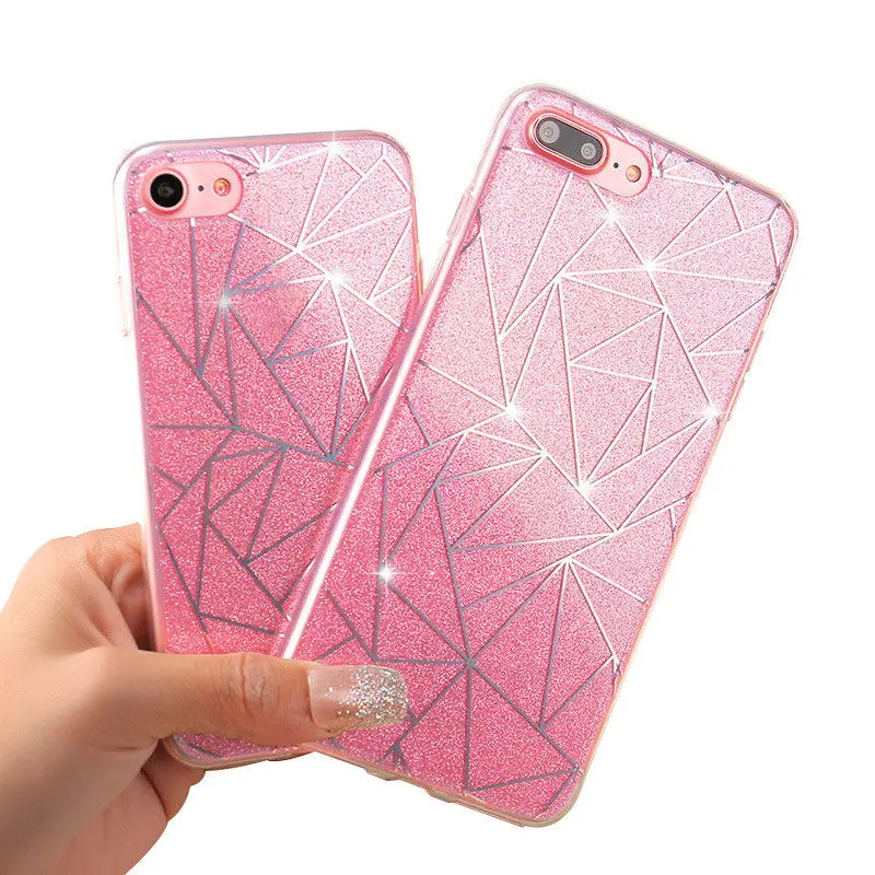 Мягкий Блестящий силиконовый чехол для девочек iphone X XR XS MAX 7 8 Plus 6 6S Funda Роскошный