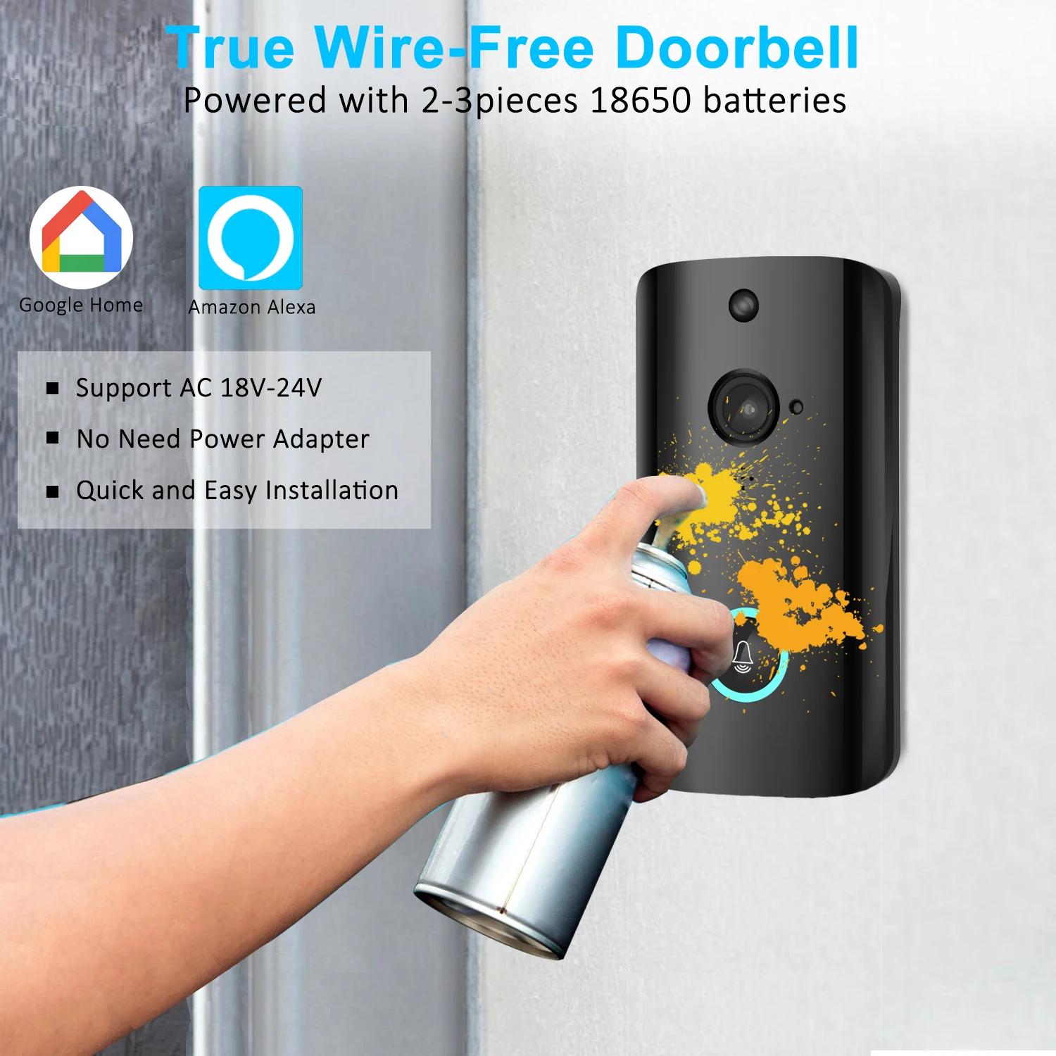 Wi-Fi беспроводной видео дверной звонок Двусторонняя связь умный дверной звонок Камера Безопасности HD