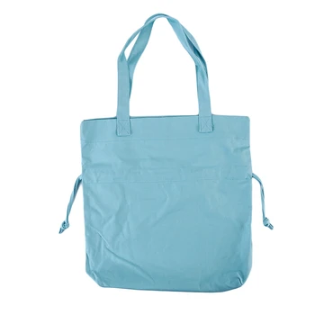 

Canvas Shopping Bag Large Ladies Shoulder Bag Drawstring Design Handbag Reusable Shopping Green Folding Female Beach Bag