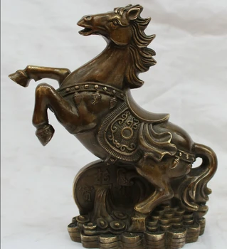 

song voge gem S1770 10 " China Chinese Bronze Successful Tang Zodiac Year Horse Money Wealth Statue