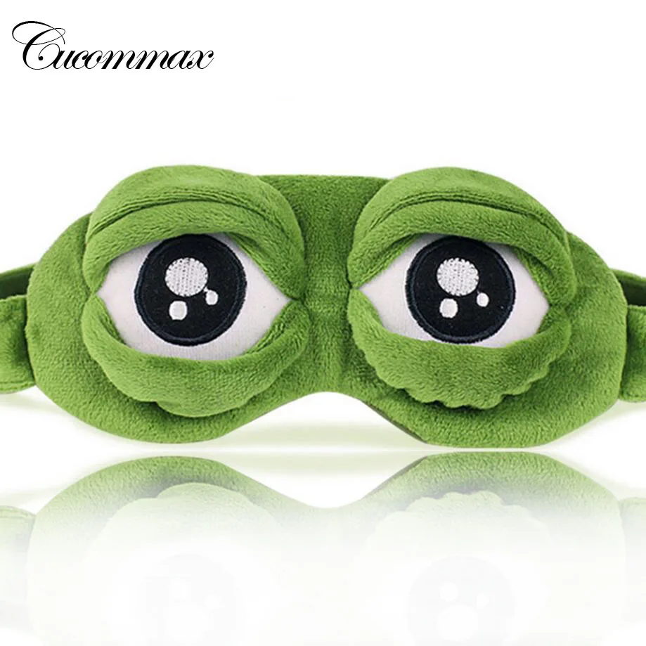 

Cucommax 1 pc Sad Frog Style Sleeping Eye Mask Nap Cartoon Plush Eye Shade Sleep Mask Bandage on Eyes for Sleeping-MSK50