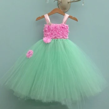 

Vintage Roses Pale Pink Mint Flower Girl Tutu Dress Kids Shabby Chic Flowers Available Bridesmaid Wedding Birthday Party Dresses