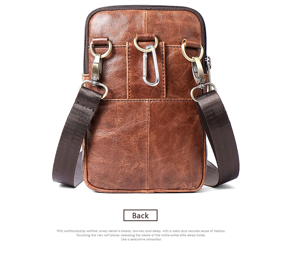 Messenger Bag Men Waist Pack Genuine Leather Men's Shoulder Crossbody Bags For Men Belt Bag (12)