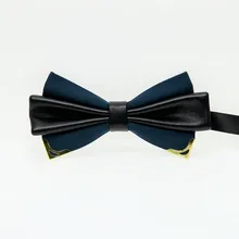 TagerWilen Для мужчин с бантом Бабочка двойной слой шейные платки Повседневное из искусственной кожи с бантом Галстуки Для Свадьба Вечерние для Для женщин T-142