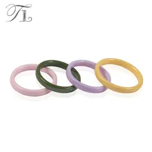TL 4 Colors Simple Ceramic Rings For Women Cute Thin Ceramic Rings Green&Yellow&Pink&Purple Color Unique Wedding Engagement Ring