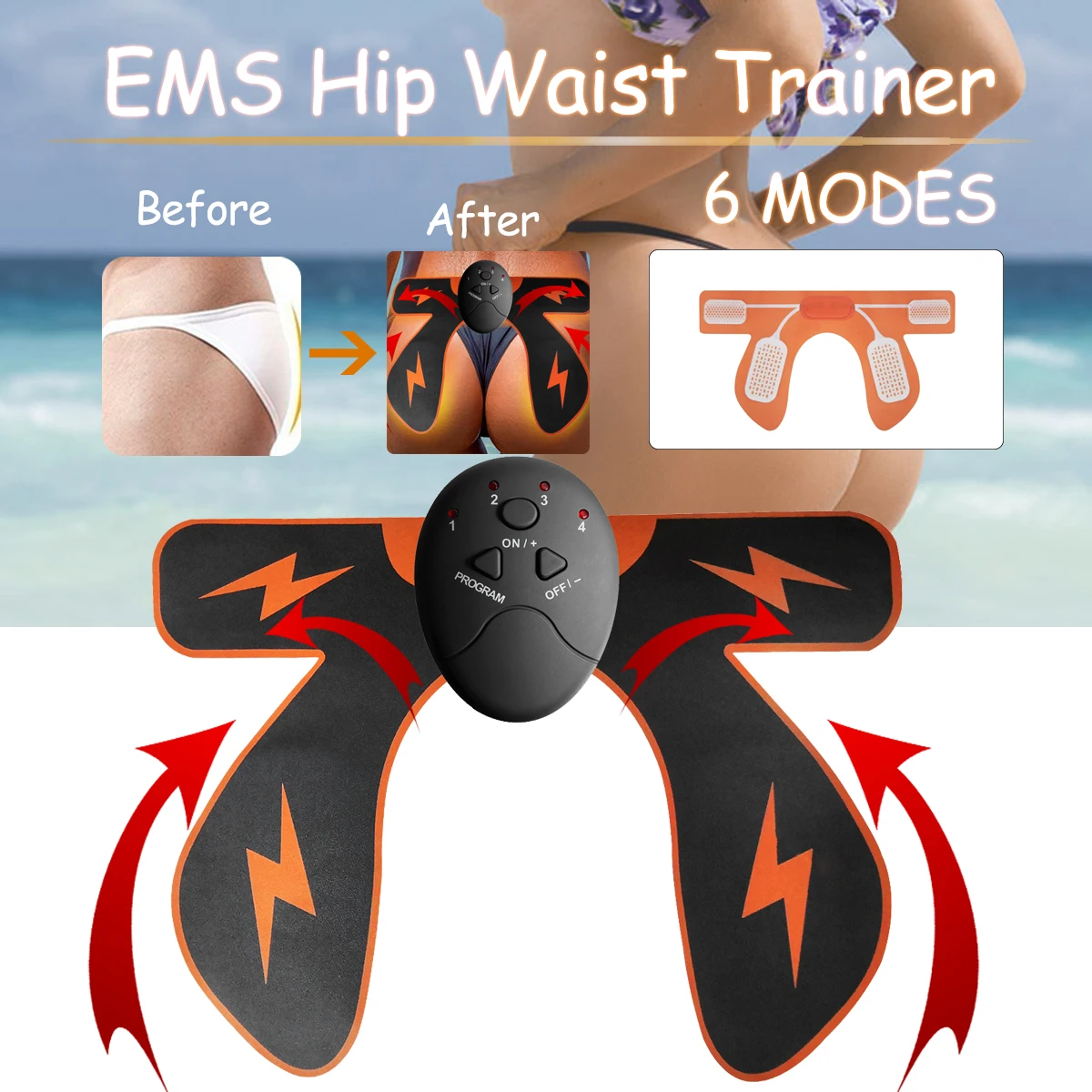 Бытовой EMS, умный тренажер для бедер, мышц, Вибрационный попу, электрический стимулятор мышц, тренажер для массажа ягодиц