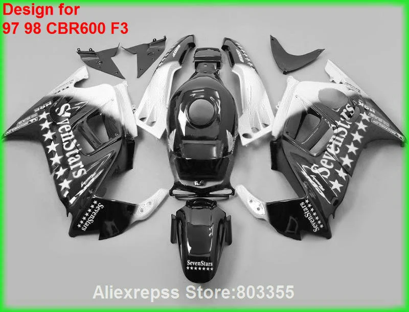 

Silver Fairings for HONDA CBR 600 F3 1998 1997 97 98 ( Seven star ) cbr600 fairing kit xl80