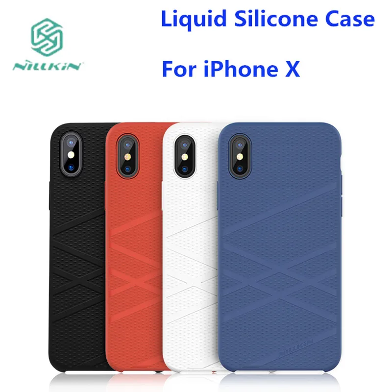 

sFor iPhone X NILLKIN FLEX Liquid Silicone Phone Case For iPhone X Case iPhone 10 Soft Protective Case Fundas Retail Package