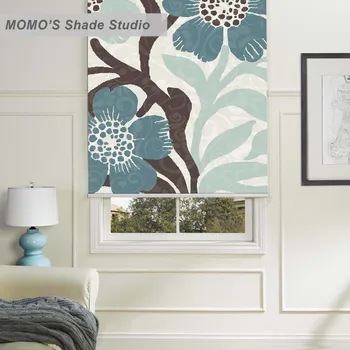 

MOMO Blackout Painting Window Curtains Roller Shades Blinds Thermal Insulated Fabric Custom Size ,PRB set109-114