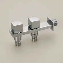 Moderne Doppel Wasser Outlet Düse Garten Waschmaschine Wasserhahn Messing Tippen Badezimmer Schnelle Auf Armaturen Poliert Chrome Finish