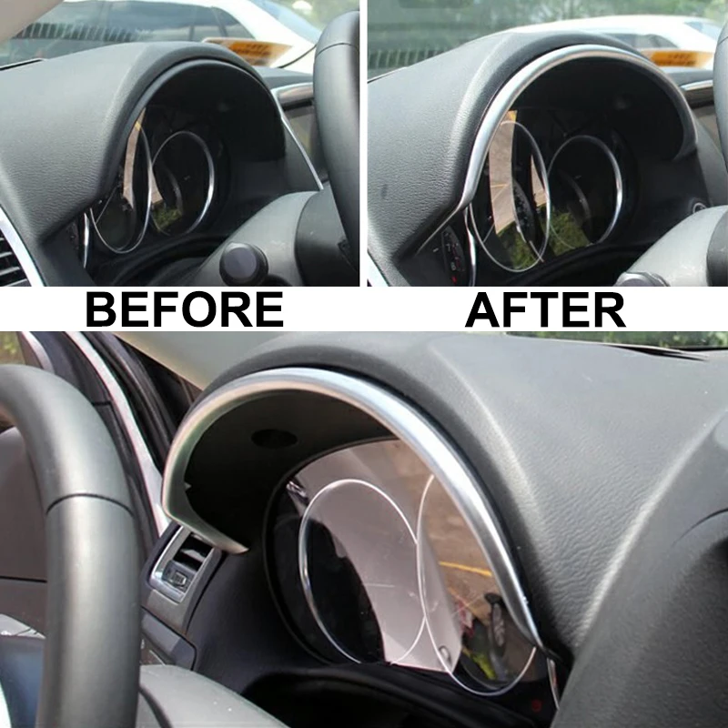 Styling Dashboard Gauge Ring Set for Mazda Cx-5 Cx5 KE 2012 2013 2014 2015 Chrome Interior Instrument Dashboard Panel Trim Cover Bezel Strip Molding Garnish