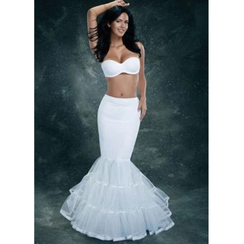 

Hot Mermaid White Petticoats Girls For Wedding Dress Crinoline Bridal Gown Cheap Best Petticoats In Stock