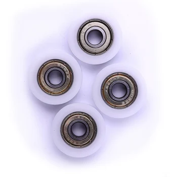 

4pcs 7 Size U Groove Metal Shield Nylon Pulley Wheels Roller Ball Bearings