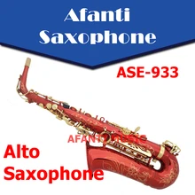 Afanti Music Eb tone Brass body Red Metallic Alto Saxophone ASE 933