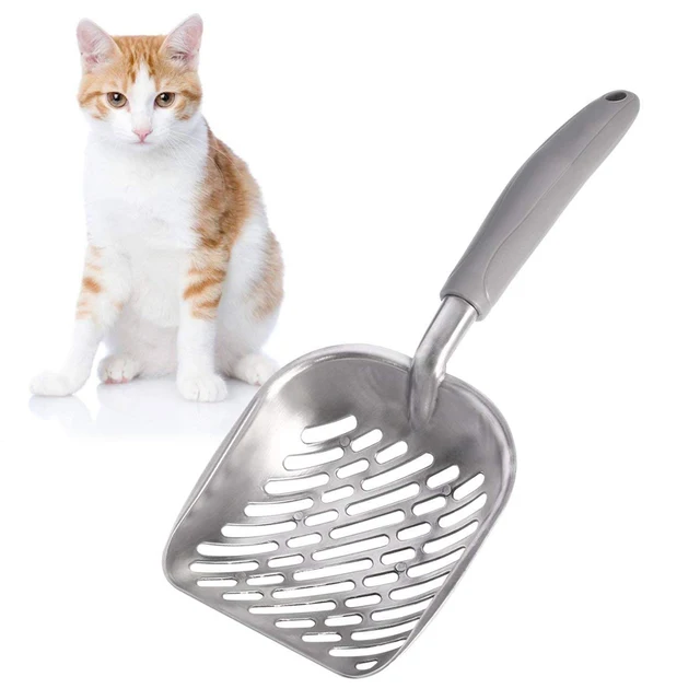 1PCS Thicken Cat Litter Scoop Aluminum Alloy Durable Kitten Sand Waste Scoop Shovel Practical Pets Poop Cat Dog Cleaning Product