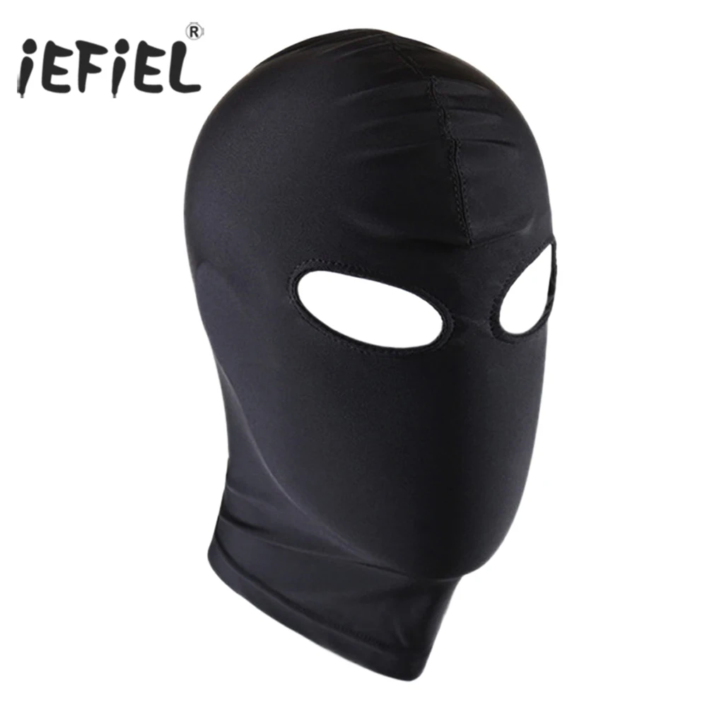 

Unisex Lingerie Headgear Mask Hood Bondage for Role Play Costume Party 4 Styles for Lingerie Night Black Mask for Men Adult