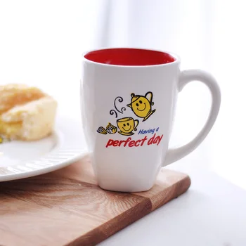 

Ceramic Mug With Handgrip Brief Porcelain White Tea Milk Coffee Breakfast Cups and Mugs Salad Bread Tray Dish American Style