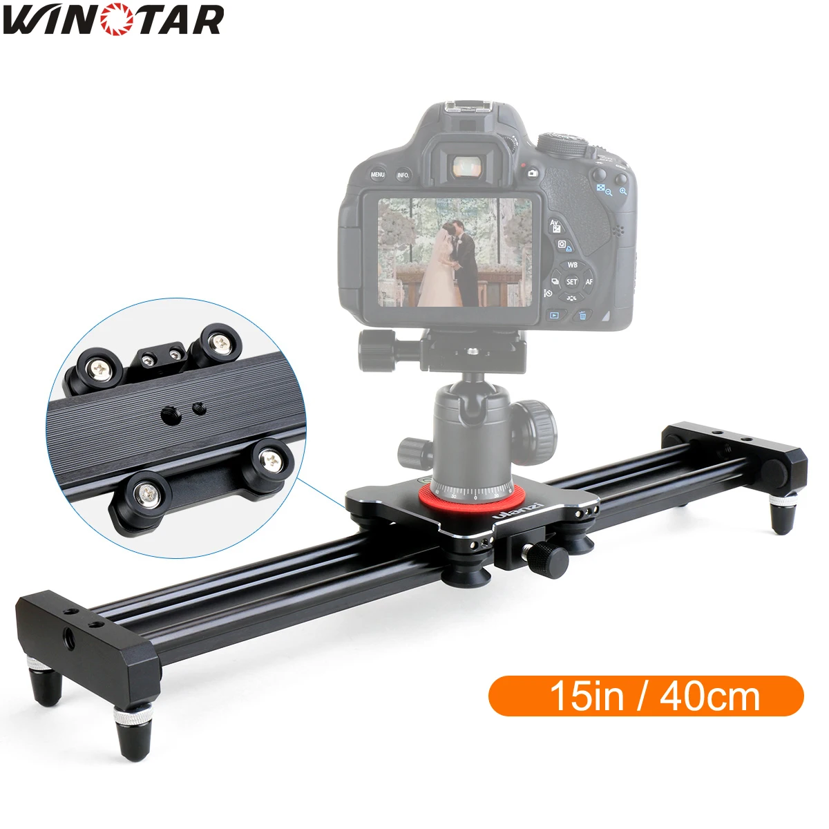 

Ulanzi 40cm/15" Mini Aluminum Camera Video Track dolly Slider Rail System for Nikon Canon Sony Fuji Olympus DSLR camera DV Movie