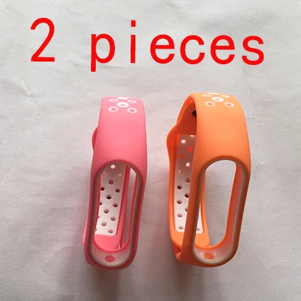 Для xiaomi mi браслет 2 браслет умный браслет 2 спортивный ремешок дышащий браслет ремешок mi 2 Двухцветный силиконовый ремешок - Цвет: 2 pieces