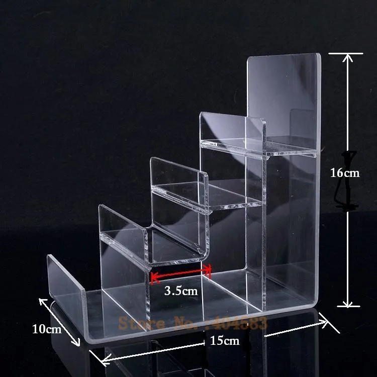 2 шт./лот clear-обзорные 4-слойной армированного акриловый кошелек Дисплей Стенд кошелек держатель