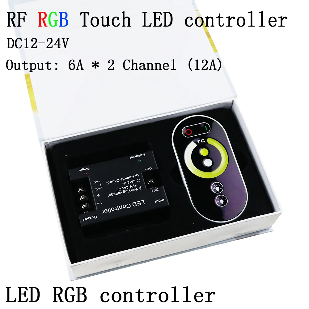 12А DC 12В/24В RF Пальчиковый беспроводной сенсорный RGB цветной контроллер
