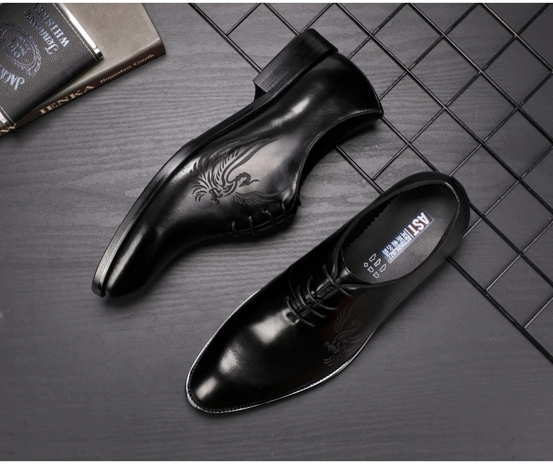 Men's Leather Casual Shoe Business Men Genuine Leather Shoes Men Lace Up Classic Oxford Shoes For Men Black Formal Shoe Big Size (6)