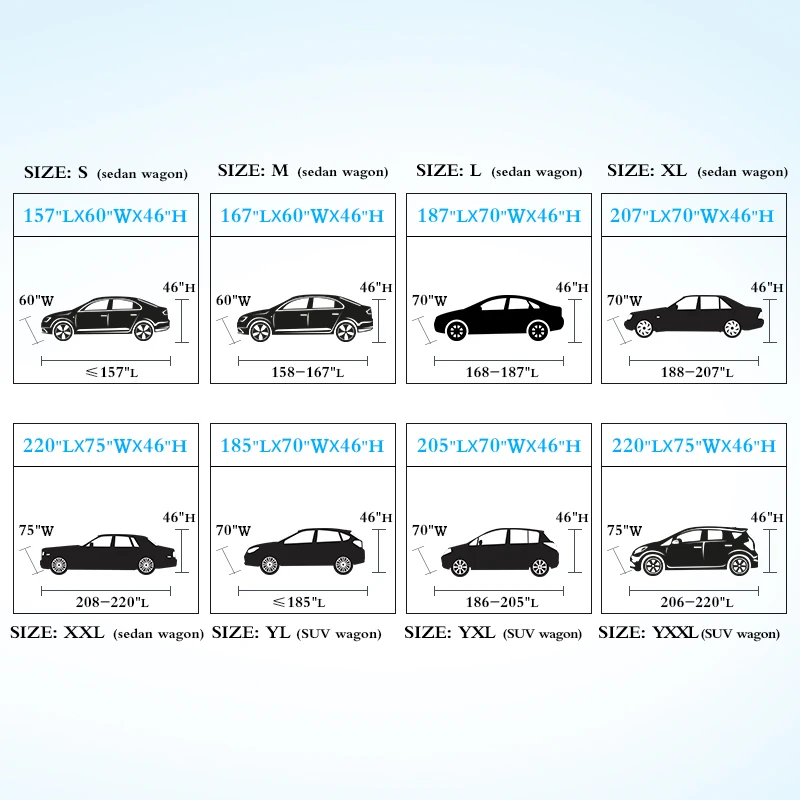 Водонепроницаемые чехлы для автомобиля Размер S/M/L/XL/XXL SUV YL/YXL/YXXL универсальные