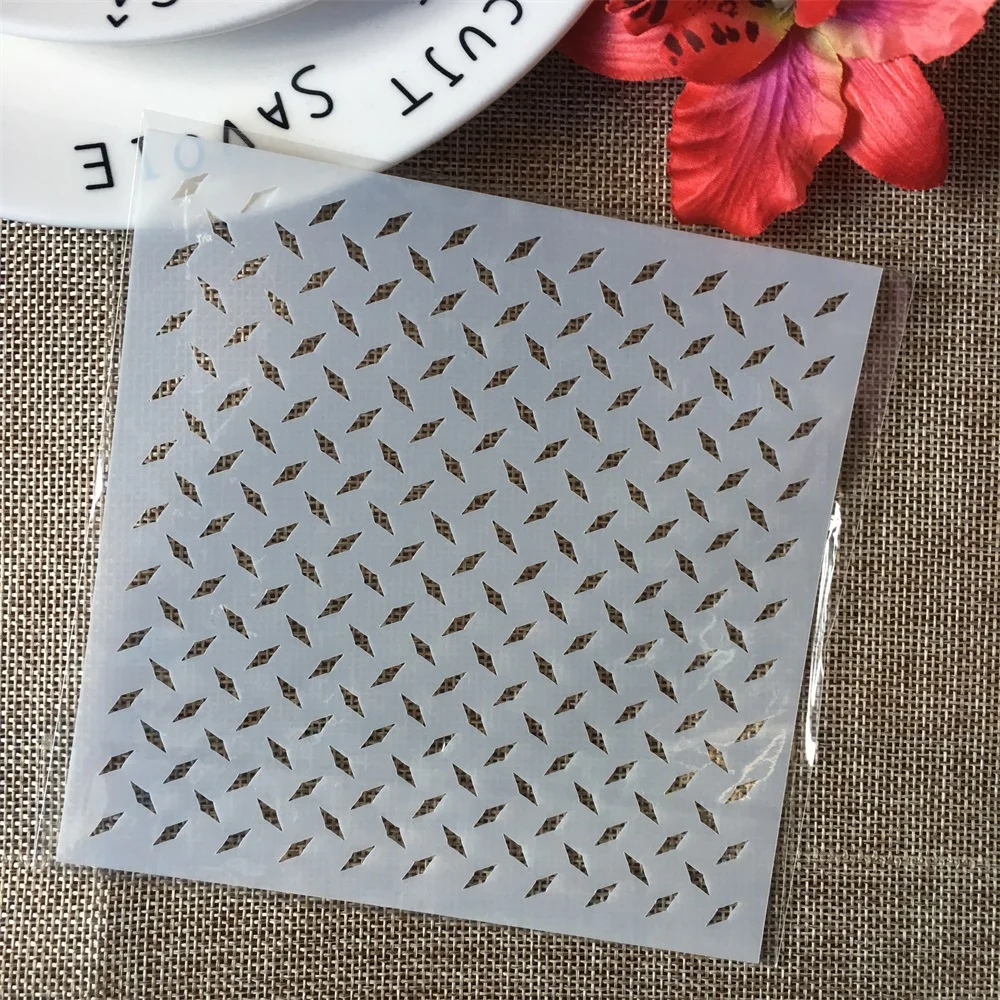 

5" Small Line Matrix DIY Layering Stencils Wall Painting Scrapbook Coloring Embossing Album Decorative Paper Card Template