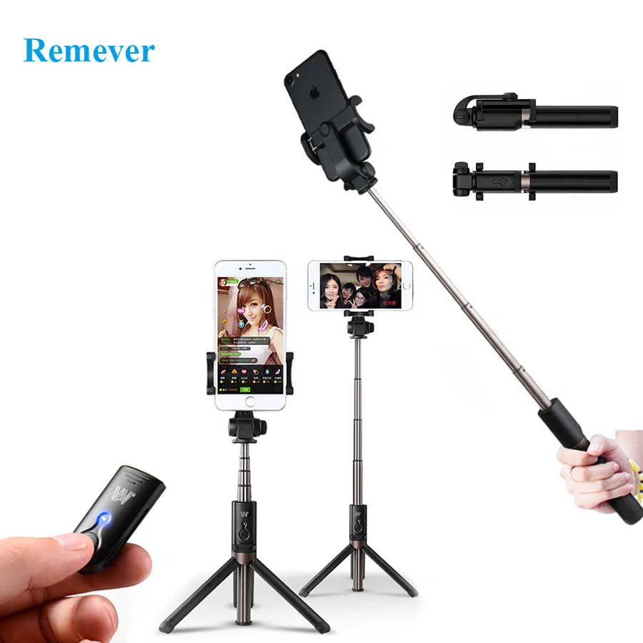 

Newest 3 in 1 Bluetooth Selfie Stick with Tripod Handheld Phone Clip Mount for iPhone/Xiaomi/Smartphones with Bluetooth Shutter