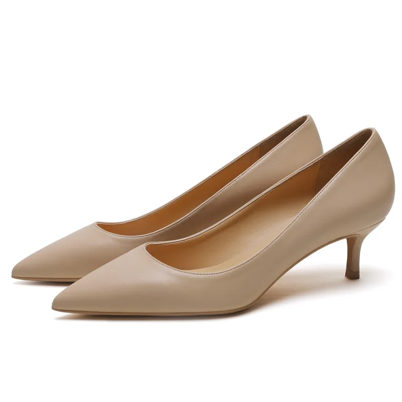 Skup Klasyczne damskie czółenka skóra owcza niskie wysokie obcasy buty damskie modne szpilki 5cm na cienkim obcasie damskie seksowne czółenka E0073