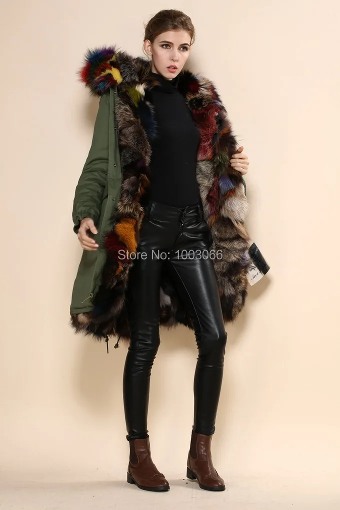 2015 Зимняя Новая продукция армейская парка с натуральным мехом|fur coat|winter fur coatnew winter