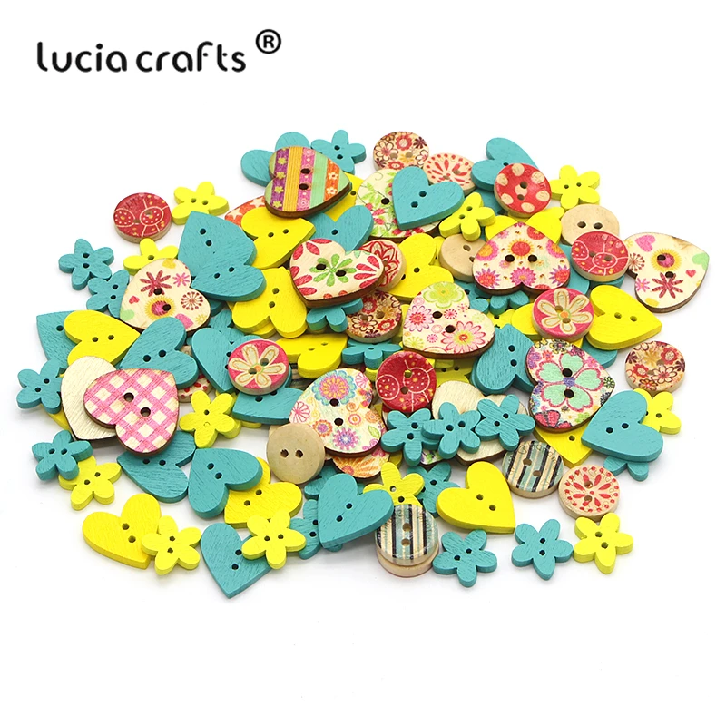 Lucia crafts 50 шт 15-25 мм смешанные стили деревянные пуговицы для рождественские вечерние украшения для самостоятельного пошива одежды аксессуары ручной работы E0607