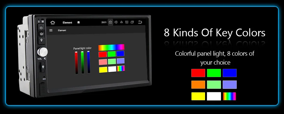 Sale Eunavi 2 din android 9.0 16g Memory Touch Screen 7 Inch HD Car Bluetooth Player Button 2 DIN Universal Car radio GPS Navigation 22