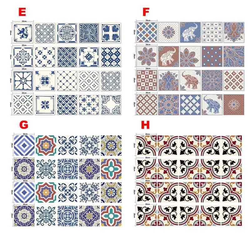 Backsplash Tile Stickers 20 Pcs Set Traditional Talavera ...