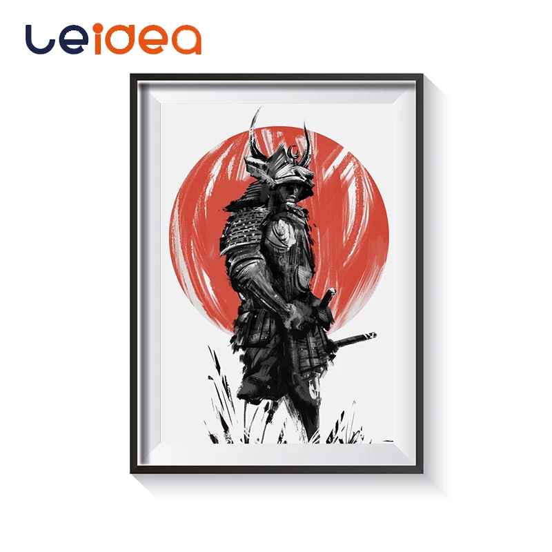 buy Paint By Number Black Japanese Style Samurai Swordsman Painting Digital Module Arts Room Wall Decoration 40x50cm Set