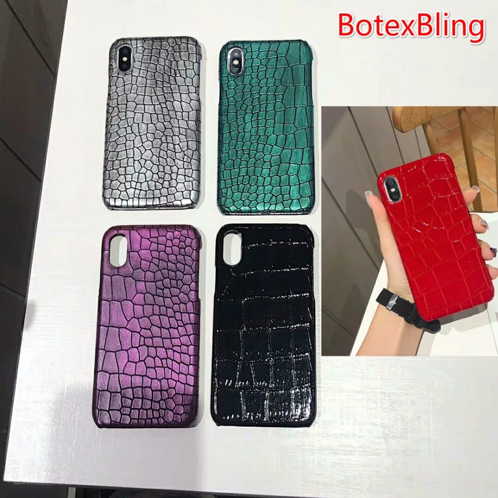 

Luxury fashion crocodile leather hard phone case for iphone XS MAX case for iphone X XR 7 7Plus 8 8plus 6 6s plus cover XS Case