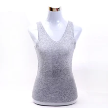Осенне-зимний Короткий трикотажный жилет с v-образным вырезом без рукавов облегающая Базовая футболка жилет модный жилет