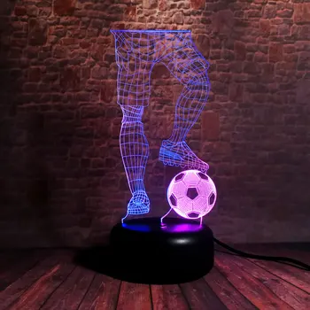 

Football Ball Figure 3D Nightlight Visual Illusion LED Colourful Mixed Color Flash Light Football Sport Model Toys